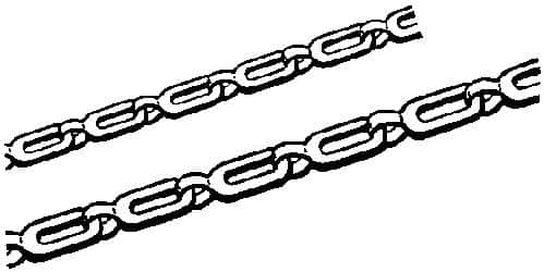 Made in USA - 0.028" Diam Brass Plumber's Safety Chain - 50 Lb Load Limit, #2, Zinc Plated Finish, 0.7" Inside Length - A1 Tooling