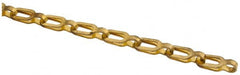 Made in USA - 0.023" Diam Brass Plumber's Safety Chain - 30 Lb Load Limit, #1/0, Standard Finish, 0.55" Inside Length - A1 Tooling