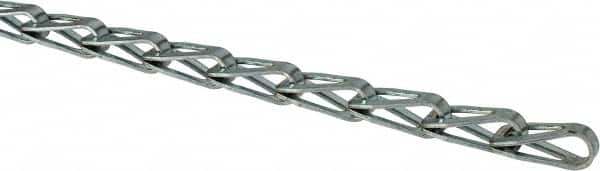 Made in USA - 0.035" Diam Steel Sash Chain - 105 Lb Load Limit, #35, Zinc Plated Finish - A1 Tooling