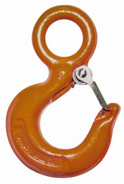 CM - Chain Grade 43, Carbon Steel Eye Hook - 1.78" Hook Throat, 7.31" Reach, 2" Eye ID, 10.07" OAL, Galvanized Finish - A1 Tooling