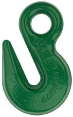 Campbell - 22,600 Lb Capacity, Chain Grade 100, Alloy Steel Eye Hook - 0.78" Hook Throat, 4.22" Reach, 1.22" Eye ID, 5/8" Chain Diam, 6.66" OAL - A1 Tooling