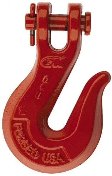 CM - 5/16 Inch Chain Diameter, Grade 80 Clevis Hook - 4,500 Lbs. Load Capacity, 3/08 Inch Inside Diameter, 25/64 Inch Pin Diameter, 7/16 Inch Hook Throat, 2-9/32 Inch Hook Width - A1 Tooling