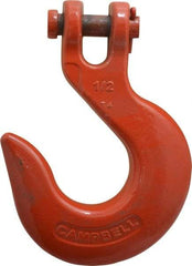 Campbell - 1/2 Inch Chain Diameter, Grade 80 Clevis Hook - 13,000 Lbs. Load Capacity, 5/08 Inch Inside Diameter, 9/16 Inch Pin Diameter, 1-3/4 Inch Hook Throat - A1 Tooling