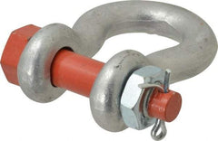 Campbell - 3/4" Nominal Chain Size, 7 Ton Alloy Steel Bolt Anchor Shackle - 3/4" Diam, 7/8" Pin Diam, 2-13/16" High x 1-1/4" Wide Inside Jaw, 1-13/16" Inside Width, 1-3/4" Max Body Thickness - A1 Tooling