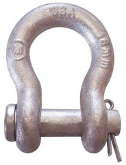 CM - 3/4" Nominal Chain Size, 5 Ton Carbon Steel Loose Anchor Shackle - 3/4" Diam, 7/8" Pin Diam, 2-13/16" High x 1-1/4" Wide Inside Jaw, 1-13/16" Inside Width, 1-3/4" Max Body Thickness - A1 Tooling