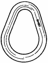 Campbell - Galvanized Carbon Steel Pear Shape Sling Link - 7/8" Diameter, 8,300 Lb Load Limit - A1 Tooling