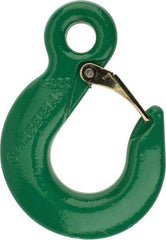 Campbell - 8,800 Lb Capacity, Chain Grade 100, Alloy Steel Eye Hook - 1.62" Hook Throat, 4.41" Reach, 0.81" Eye ID, 3/8" Chain Diam, 6-1/4" OAL - A1 Tooling