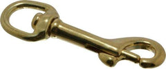 Value Collection - 3" Long Oval Swivel Eye Bolt Snap - Solid Brass with 1/4" Snap Opening - A1 Tooling