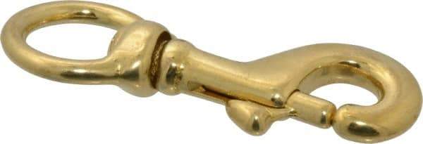 Value Collection - 3-1/8" Long Oval Swivel Eye Bolt Snap - Solid Brass with 5/16" Snap Opening - A1 Tooling