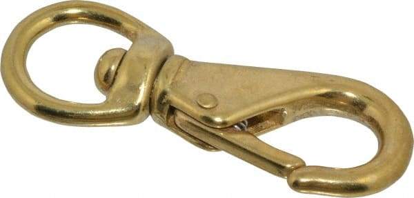 Value Collection - 3-1/4" Long Swivel Eye Boat Snap - Solid Brass with 3/8" Snap Opening - A1 Tooling