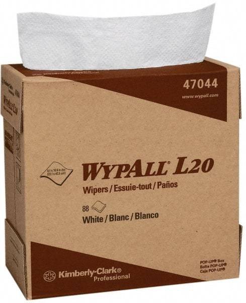 WypAll - L20 Dry General Purpose Wipes - Pop-Up, 16-3/4" x 9" Sheet Size, White - A1 Tooling