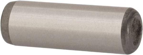 Unbrako - 1/4" Diam x 3/4" Pin Length Grade 8 Alloy Steel Oversized Dowel Pin - C 60 (Surface) & C 50-58 Hardness, 7,370 Lb Breaking Strength, 1 Beveled & 1 Rounded End - A1 Tooling