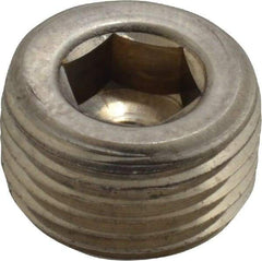 Unbrako - 3/8-18, 1/2" OAL, Stainless Steel Socket Pressure Plug - 3/4" Taper per Foot, 5/16" Hex Key - A1 Tooling