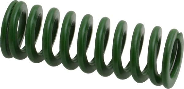 Associated Spring Raymond - 16mm Hole Diam, 8mm Rod Diam, 1-3/4" Free Length, Green Die Spring - 307.8 N Max Deflection, 18mm Max Deflection, Light Duty, Chromium Alloy Steel - A1 Tooling