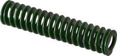 Associated Spring Raymond - 20mm Hole Diam, 10mm Rod Diam, 3-1/2" Free Length, Green Die Spring - 490 N Max Deflection, 35mm Max Deflection, Light Duty, Chromium Alloy Steel - A1 Tooling