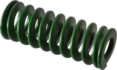 Associated Spring Raymond - 25mm Hole Diam, 12.5mm Rod Diam, 2-1/2" Free Length, Green Die Spring - 880 N Max Deflection, 25mm Max Deflection, Light Duty, Chromium Alloy Steel - A1 Tooling