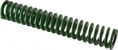 Associated Spring Raymond - 25mm Hole Diam, 12.5mm Rod Diam, 5-1/2" Free Length, Green Die Spring - 856.8 N Max Deflection, 56mm Max Deflection, Light Duty, Chromium Alloy Steel - A1 Tooling