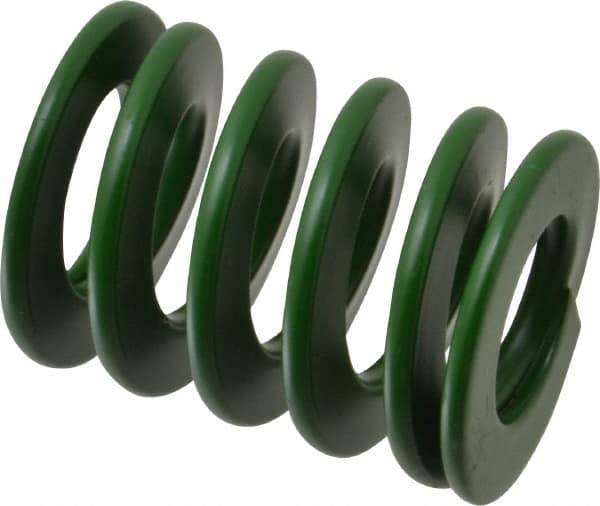 Associated Spring Raymond - 40mm Hole Diam, 20mm Rod Diam, 2" Free Length, Green Die Spring - 1840 N Max Deflection, 20mm Max Deflection, Light Duty, Chromium Alloy Steel - A1 Tooling