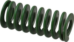 Associated Spring Raymond - 40mm Hole Diam, 20mm Rod Diam, 3-1/2" Free Length, Green Die Spring - 1785 N Max Deflection, 35mm Max Deflection, Light Duty, Chromium Alloy Steel - A1 Tooling