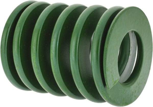 Associated Spring Raymond - 50mm Hole Diam, 25mm Rod Diam, 2-1/2" Free Length, Green Die Spring - 3900 N Max Deflection, 25mm Max Deflection, Light Duty, Chromium Alloy Steel - A1 Tooling