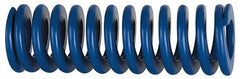 Associated Spring Raymond - 40mm Hole Diam, 20mm Rod Diam, 10" Free Length, Blue Die Spring - 2859.5 N Max Deflection, 95mm Max Deflection, Medium Duty, Chromium Alloy Steel - A1 Tooling