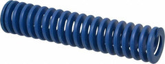 Associated Spring Raymond - 50mm Hole Diam, 25mm Rod Diam, 9" Free Length, Blue Die Spring - 4377.3999 N Max Deflection, 86mm Max Deflection, Medium Duty, Chromium Alloy Steel - A1 Tooling