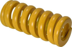 Associated Spring Raymond - 20mm Hole Diam, 10mm Rod Diam, 1-3/4" Free Length, Yellow Die Spring - 1639 N Max Deflection, 11mm Max Deflection, Extra Strong, Chromium Alloy Steel - A1 Tooling