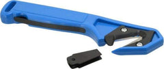 ICT - Fixed Safety Cutter - 1-3/4" Blade, Blue & Black ABS Handle, 2 Blades Included - A1 Tooling