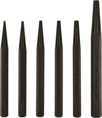 Mayhew - 6 Piece, 3/32 to 5/16", Starter Punch Set - Hex Shank, Steel, Comes in Pouch - A1 Tooling