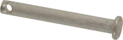 Made in USA - 3/16" Pin Diam, 1-1/2" OAL, Standard Clevis Pin - 3/32" Hole, 1-13/32" Usable Length, Uncoated Stainless Steel - A1 Tooling