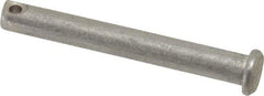 Made in USA - 1/4" Pin Diam, 2" OAL, Standard Clevis Pin - 3/32" Hole, 1-29/32" Usable Length, Uncoated Stainless Steel - A1 Tooling