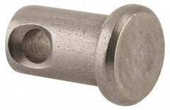 Made in USA - 5/16" Pin Diam, 1/2" OAL, Standard Clevis Pin - 9/64" Hole, 23/64" Usable Length, Uncoated Stainless Steel - A1 Tooling