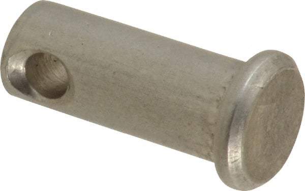 Made in USA - 5/16" Pin Diam, 3/4" OAL, Standard Clevis Pin - 9/64" Hole, 39/64" Usable Length, Uncoated Stainless Steel - A1 Tooling