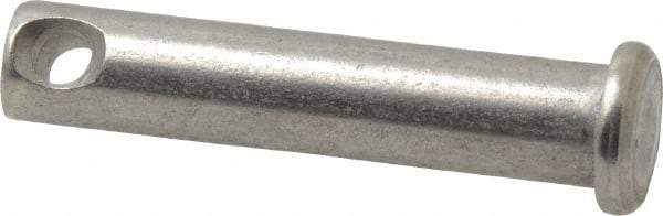 Made in USA - 5/16" Pin Diam, 1-1/2" OAL, Standard Clevis Pin - 9/64" Hole, 1-23/64" Usable Length, Uncoated Stainless Steel - A1 Tooling