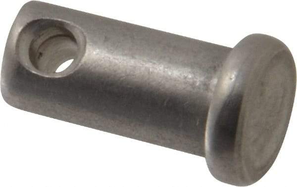 Made in USA - 3/8" Pin Diam, 3/4" OAL, Standard Clevis Pin - 5/32" Hole, 19/32" Usable Length, Uncoated Stainless Steel - A1 Tooling