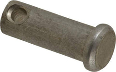 Made in USA - 3/8" Pin Diam, 1" OAL, Standard Clevis Pin - 5/32" Hole, 27/32" Usable Length, Uncoated Stainless Steel - A1 Tooling