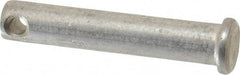 Made in USA - 3/8" Pin Diam, 2" OAL, Standard Clevis Pin - 5/32" Hole, 1-27/32" Usable Length, Uncoated Stainless Steel - A1 Tooling