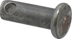 Made in USA - 3/16" Pin Diam, 1/2" OAL, Standard Clevis Pin - 3/32" Hole, 13/32" Usable Length, Uncoated Steel - A1 Tooling