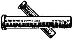 Made in USA - 1/2" Pin Diam, 4" OAL, Standard Clevis Pin - 5/32" Hole, 3-27/32" Usable Length, Uncoated Stainless Steel - A1 Tooling