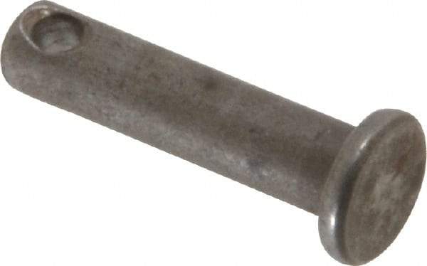 Made in USA - 3/16" Pin Diam, 3/4" OAL, Standard Clevis Pin - 3/32" Hole, 21/32" Usable Length, Uncoated Steel - A1 Tooling