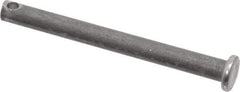 Made in USA - 3/16" Pin Diam, 2" OAL, Standard Clevis Pin - 3/32" Hole, 1-29/32" Usable Length, Uncoated Steel - A1 Tooling