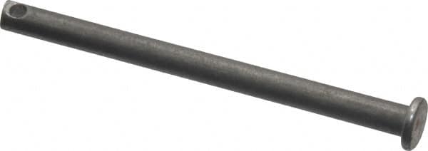 Made in USA - 3/16" Pin Diam, 2-1/2" OAL, Standard Clevis Pin - 3/32" Hole, 2-13/32" Usable Length, Uncoated Steel - A1 Tooling