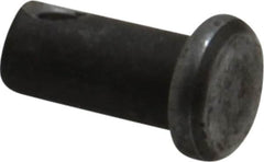 Made in USA - 1/4" Pin Diam, 1/2" OAL, Standard Clevis Pin - 3/32" Hole, 13/32" Usable Length, Uncoated Steel - A1 Tooling