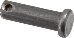 Made in USA - 1/4" Pin Diam, 51/64" OAL, Standard Clevis Pin - 3/32" Hole, 45/64" Usable Length, Uncoated Steel - A1 Tooling