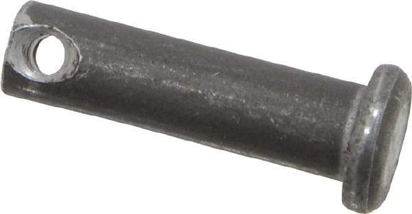 Made in USA - 1/4" Pin Diam, 7/8" OAL, Standard Clevis Pin - 3/32" Hole, 25/32" Usable Length, Uncoated Steel - A1 Tooling