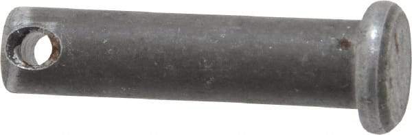 Made in USA - 1/4" Pin Diam, 1" OAL, Standard Clevis Pin - 3/32" Hole, 29/32" Usable Length, Uncoated Steel - A1 Tooling