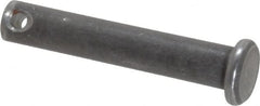 Made in USA - 1/4" Pin Diam, 1-3/8" OAL, Standard Clevis Pin - 3/32" Hole, 1-9/32" Usable Length, Uncoated Steel - A1 Tooling