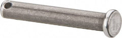 Made in USA - 1/4" Pin Diam, 1-5/8" OAL, Standard Clevis Pin - 3/32" Hole, 1-17/32" Usable Length, Uncoated Steel - A1 Tooling