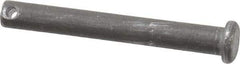 Made in USA - 1/4" Pin Diam, 2" OAL, Standard Clevis Pin - 3/32" Hole, 1-29/32" Usable Length, Uncoated Steel - A1 Tooling