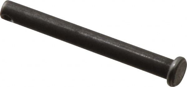 Made in USA - 1/4" Pin Diam, 2-1/4" OAL, Standard Clevis Pin - 3/32" Hole, 2-5/32" Usable Length, Uncoated Steel - A1 Tooling